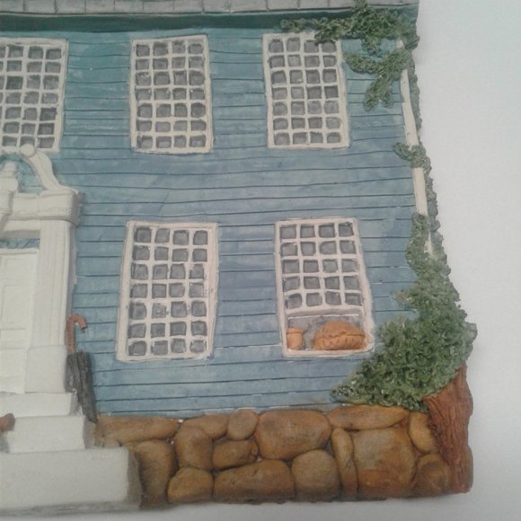 Brian Baker Deja Vu Collection 1510 Colonial House Blue Wall Decor Plaque - Picture 4 of 13